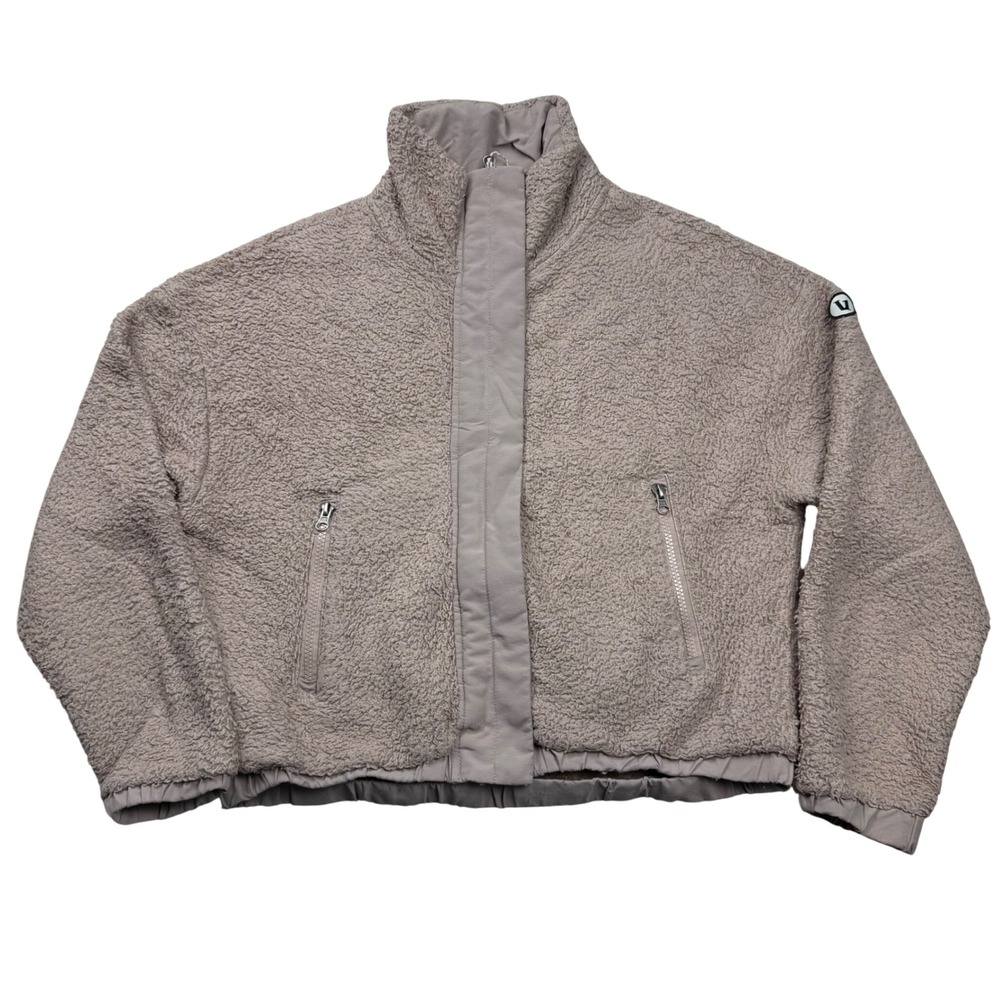 Vuori Alpine Sherpa Jacket Dusty Mauve Taupe Cropped Fleece VW530 Womens Small